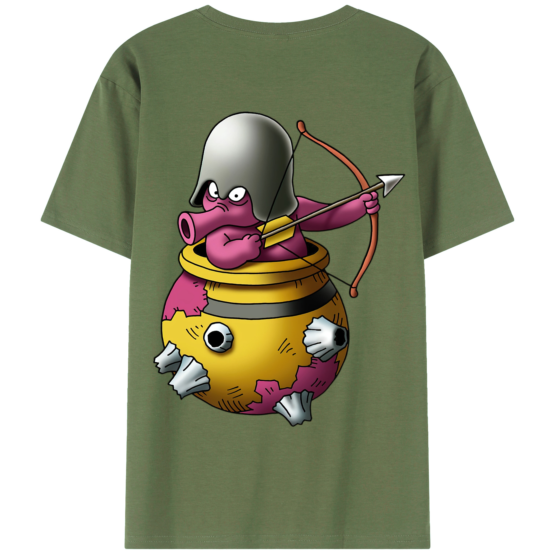 （画像用） ドラゴンクエスト Doragon Kuesuto Dragon Quest 綿100％ メンズ半袖Tシャツ（バックプリント） 通気性